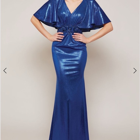 Elegant Blue Evening Gown - Picture 2 of 3